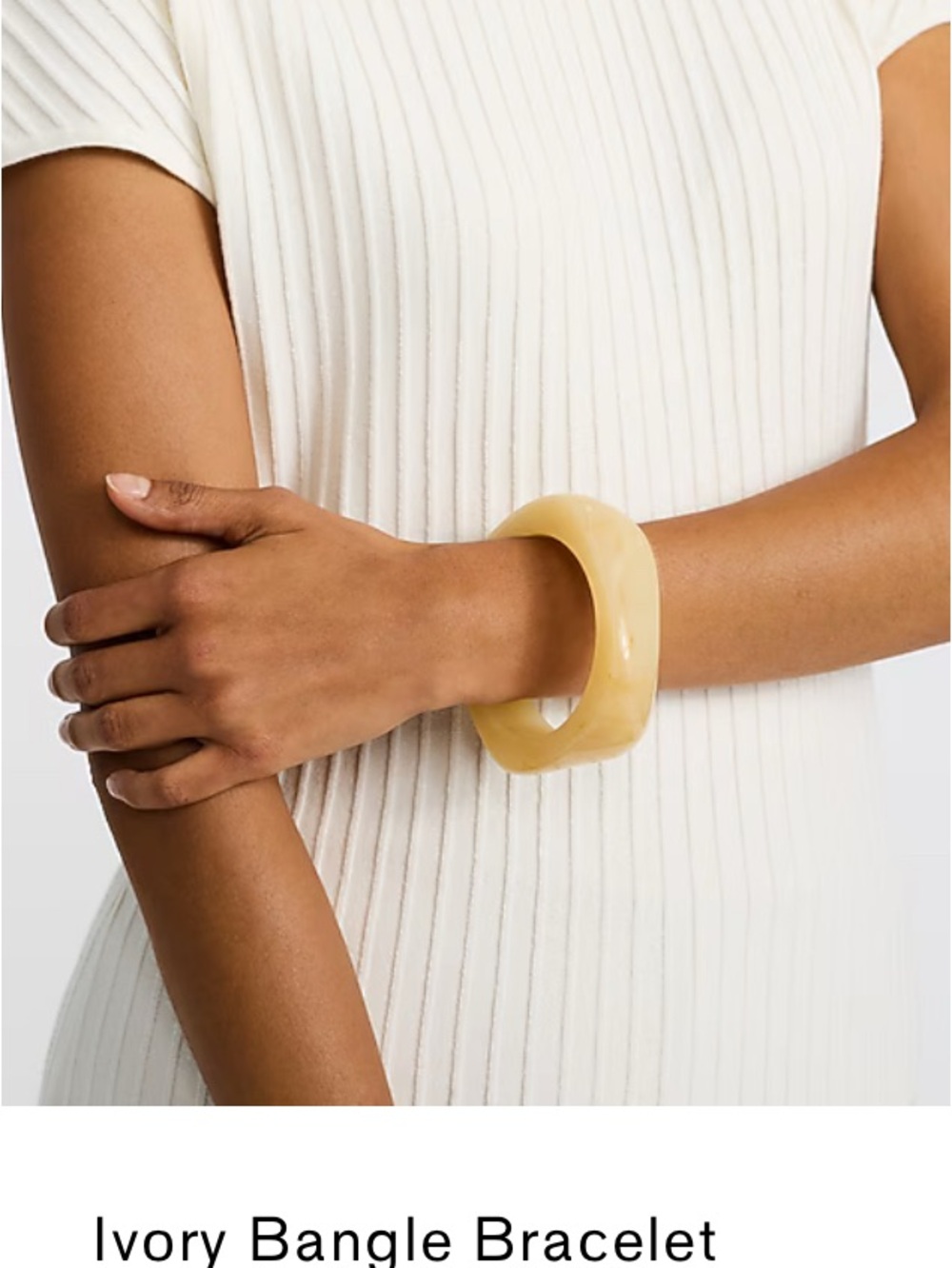 Express Cream Resin Bangle Bracelet - Women Jewelry